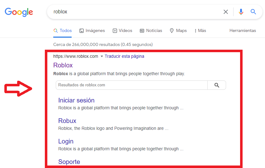 Acceder al sitio web de Roblox