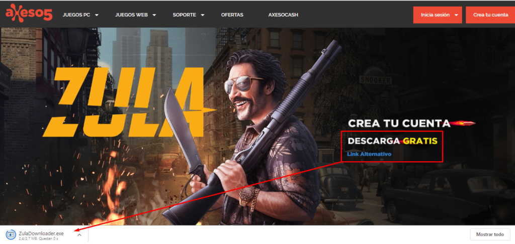 cómo crear cuenta de Zula paso 1