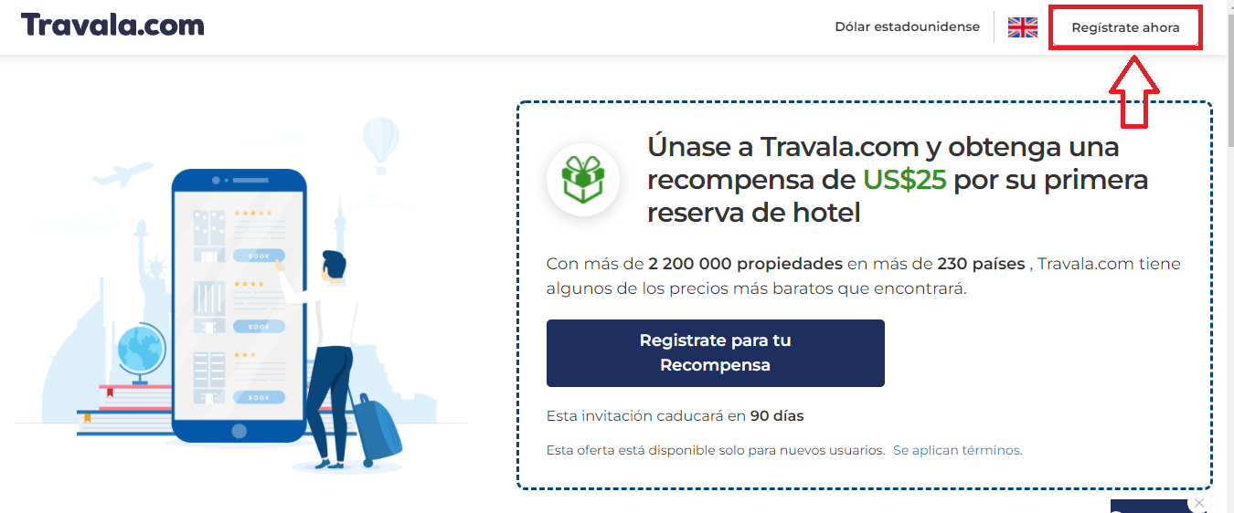 Ingresa a la plataforma de Travala