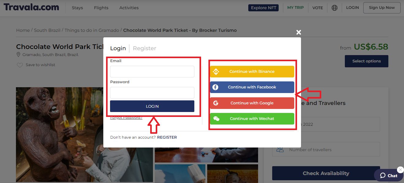 Cómo iniciar sesión en Travala.com