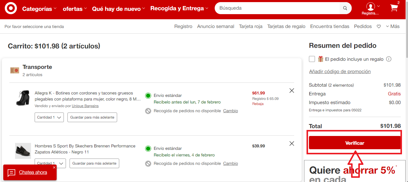 Verifica los productos de tu compra. Verifica los productos de tu compra.