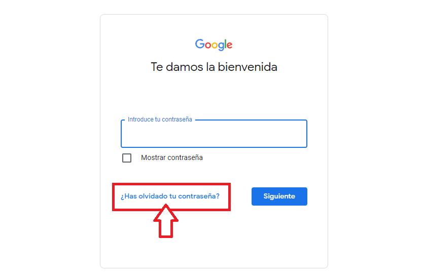 Indica que has olvidado la contraseña Indica que has olvidado la contraseña