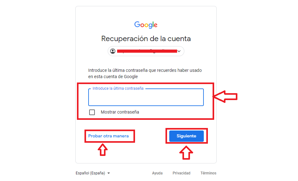Recupera tu cuenta tu última contraseña Recupera tu cuenta tu última contraseña