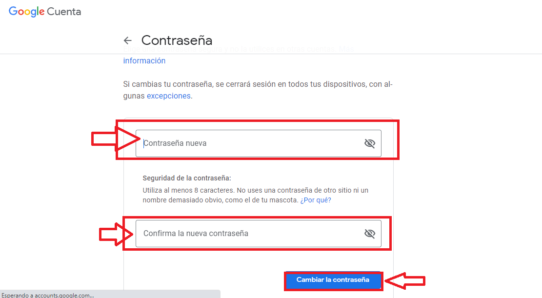 Ingresa tu nueva contraseña