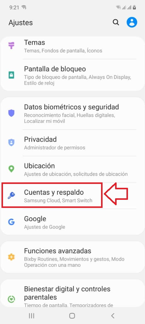 Accede a Ajustes