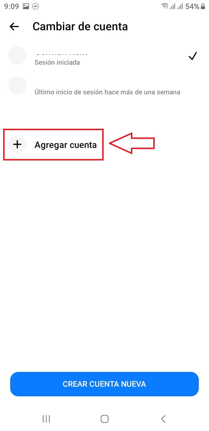 Agrega la nueva cuenta