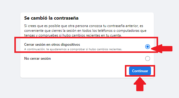 Cierra sesión en otros dispositivos