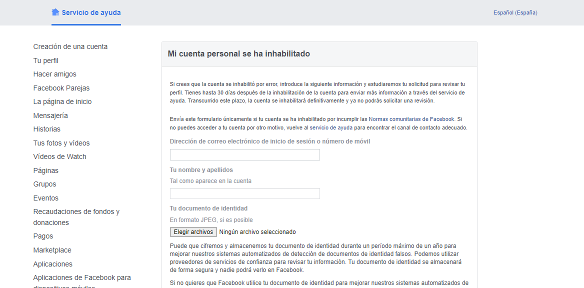 Como puedo recuperar mi cuenta si Facebook me la ha inhabilitado Como puedo recuperar mi cuenta si Facebook me la ha inhabilitado