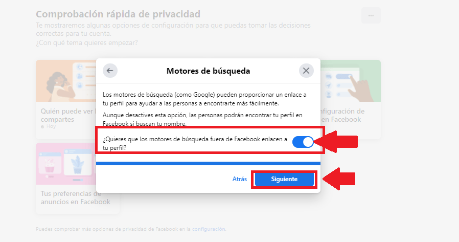 Configura los motores de búsqueda