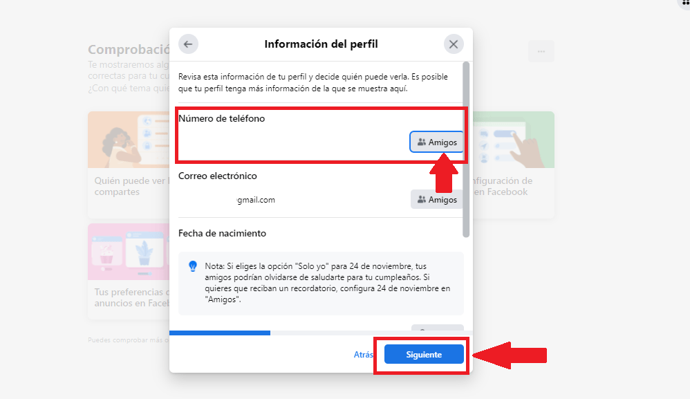 Decide quién puede ver tu información personal