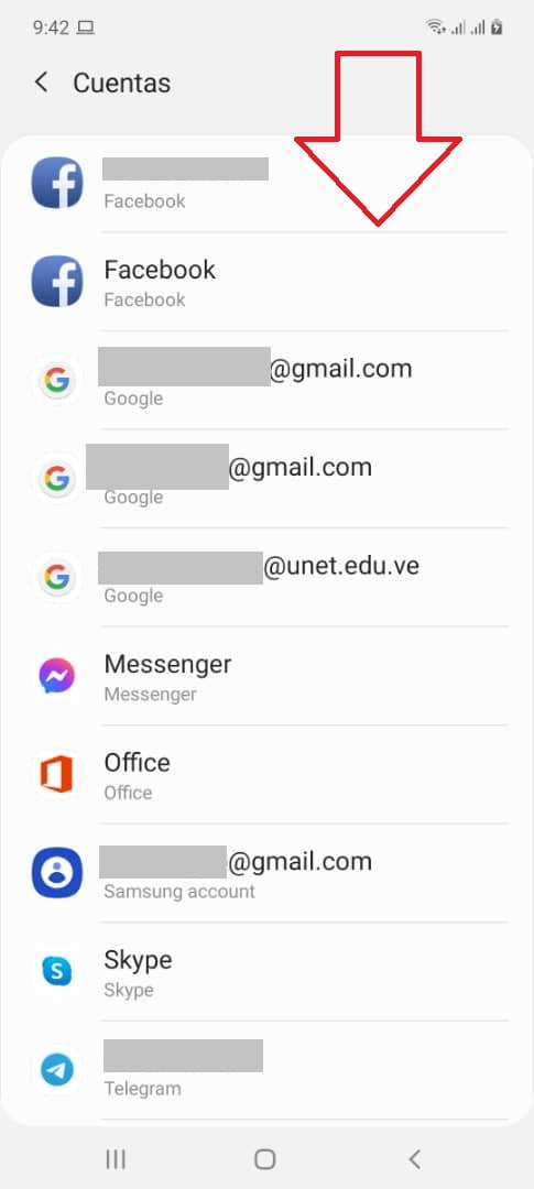 Elige la cuenta Google que quieres eliminar