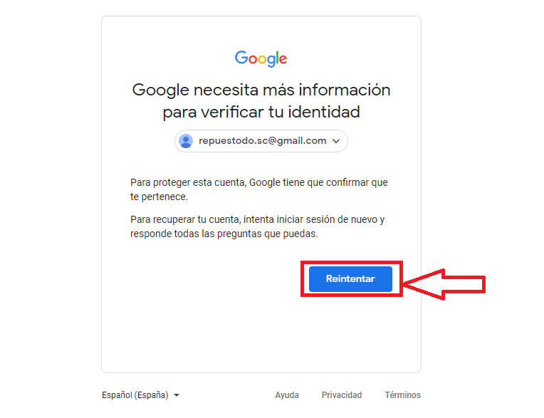 Google necesita verificar tu identidad Google necesita verificar tu identidad