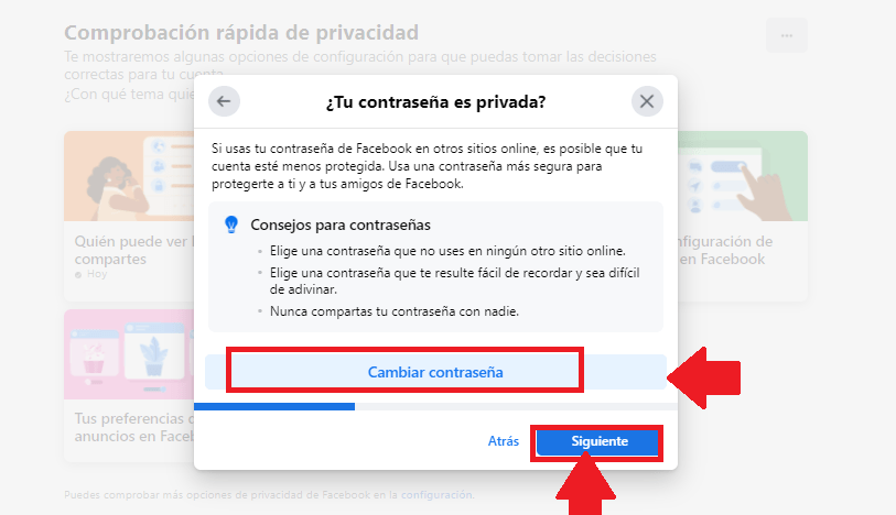 Haz cambio de contraseña