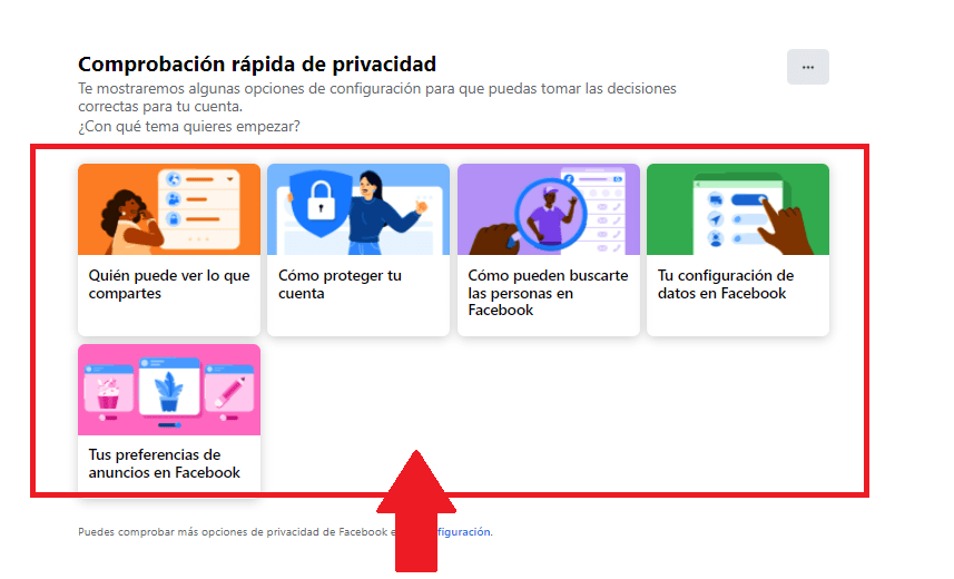 Inicia la comprobación de privacidad de tu perfil