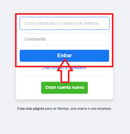 Inicia sesión en Facebook