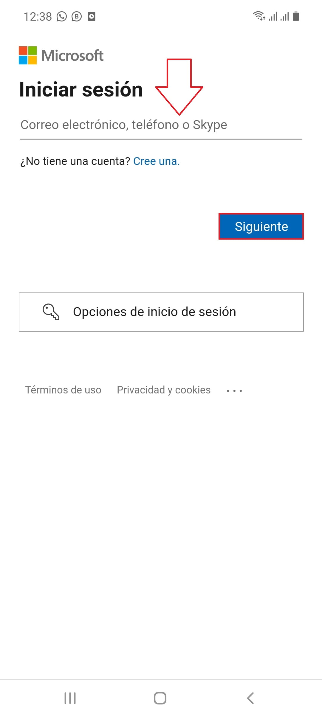 Introduce los datos del segundo correo electrónico