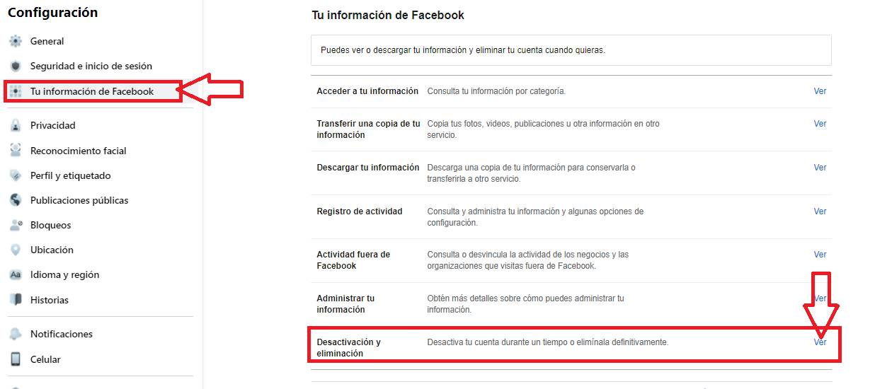 Selecciona la información de tu cuenta