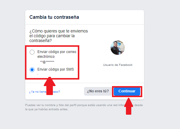 Recibe el código de seguridad