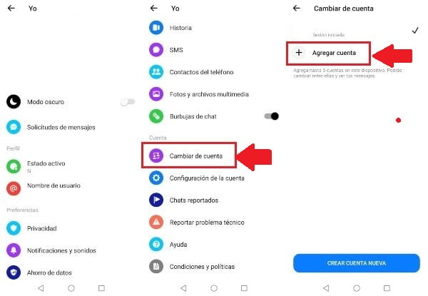 ¿Puedo abrir dos cuentas de Facebook Messenger en un mismo dispositivo?