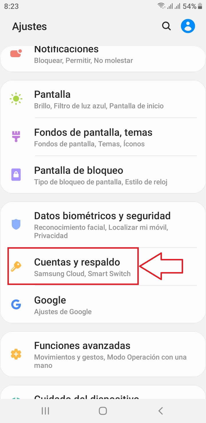 Accede a “Cuentas”