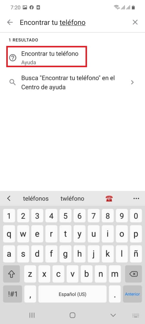Busca la herramienta “Encontrar tu teléfono”