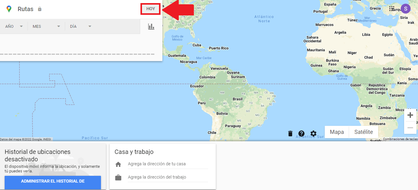Elige una fecha específica en el cuadro de Rutas
