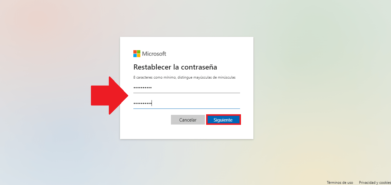Establece una nueva contraseña Establece una nueva contraseña