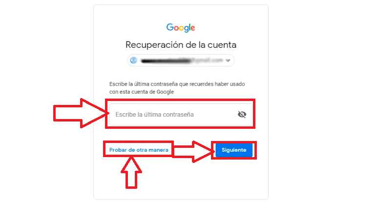 Introduce algunas de las contraseñas usadas anteriormente