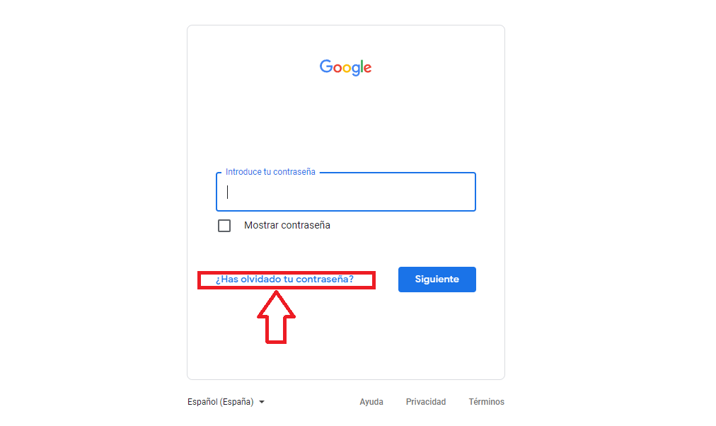 Introduce tu contraseña