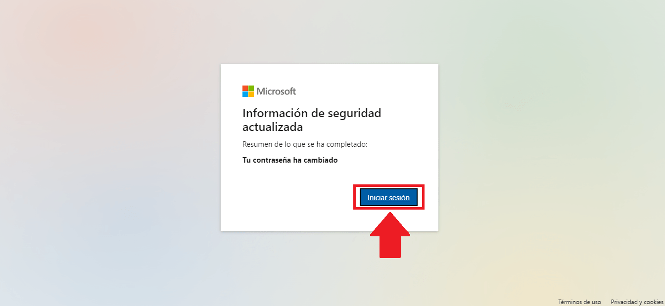 Tu contraseña se ha modificado satisfactoriamente Tu contraseña se ha modificado satisfactoriamente