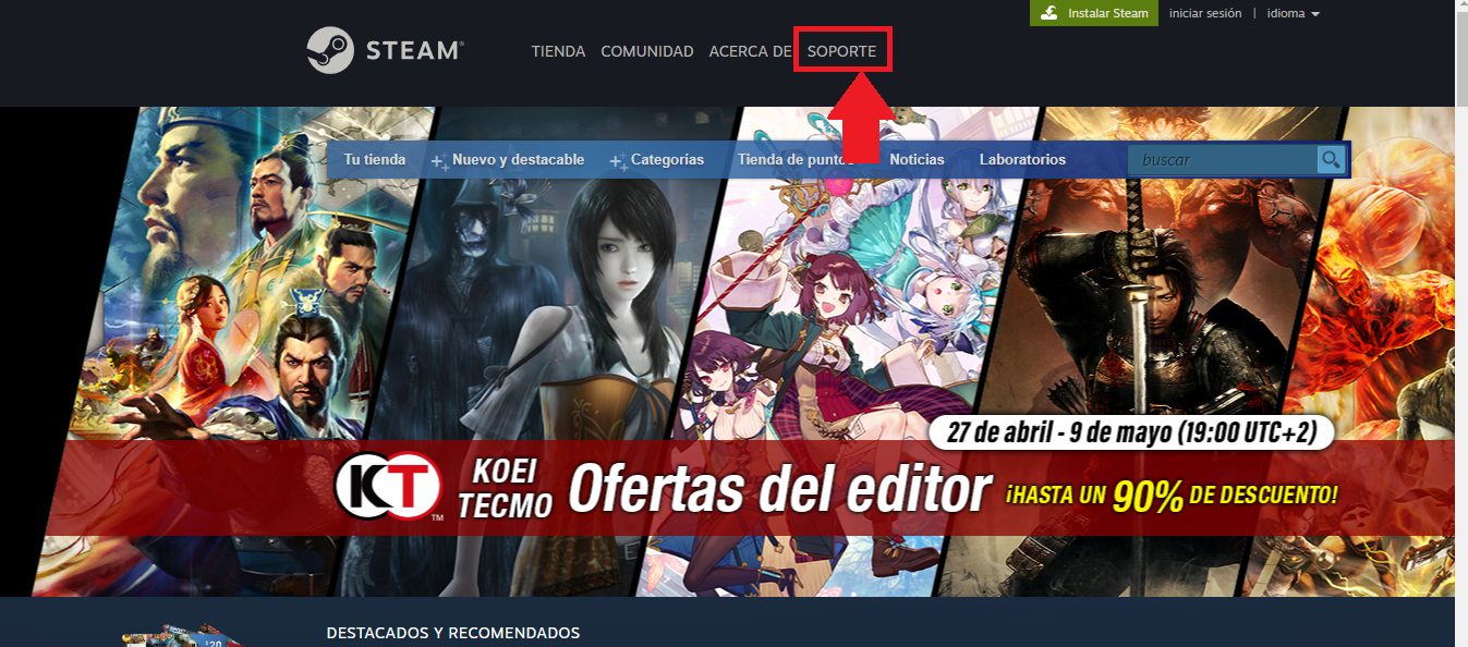 Ingresa a Steam
