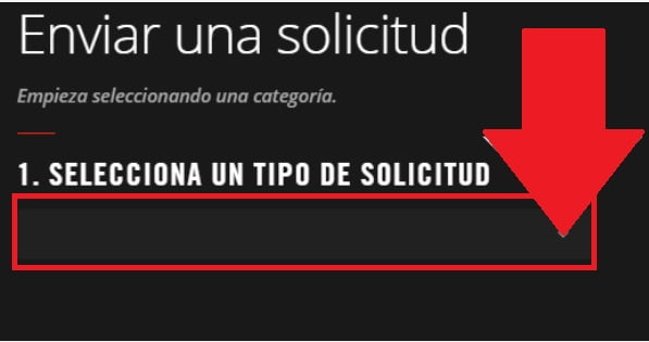 Desplegar el menú de solicitudes Desplegar el menú de solicitudes