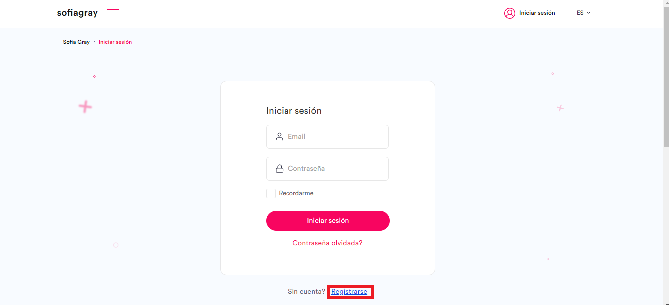 Haz clic en “Registrarse”