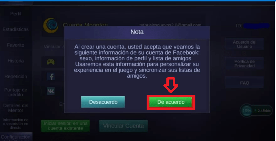 Leer detalladamente la Nota de acceso