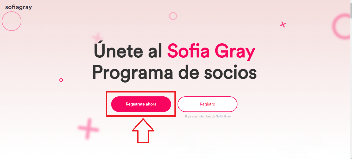 Pulsa el botón “Regístrate ahora”