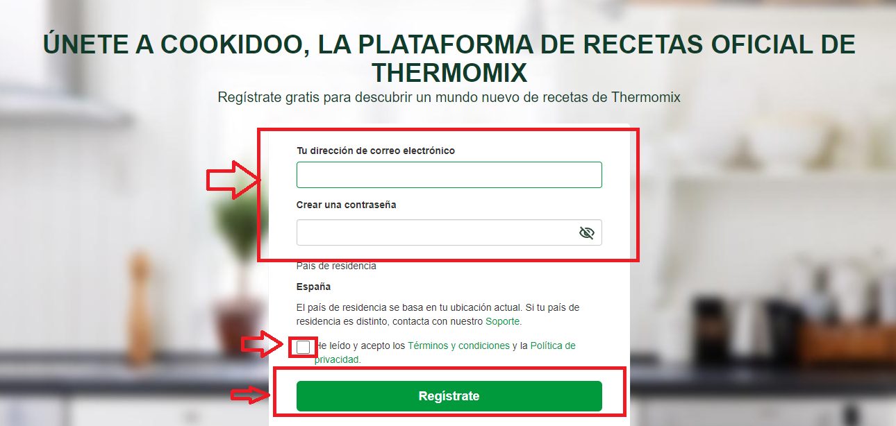 Completa el formulario de registro