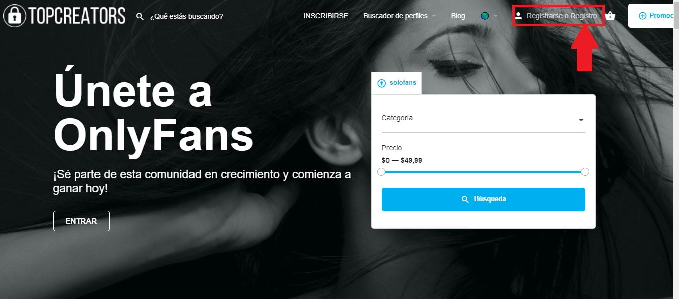 Regístrate en la plataforma