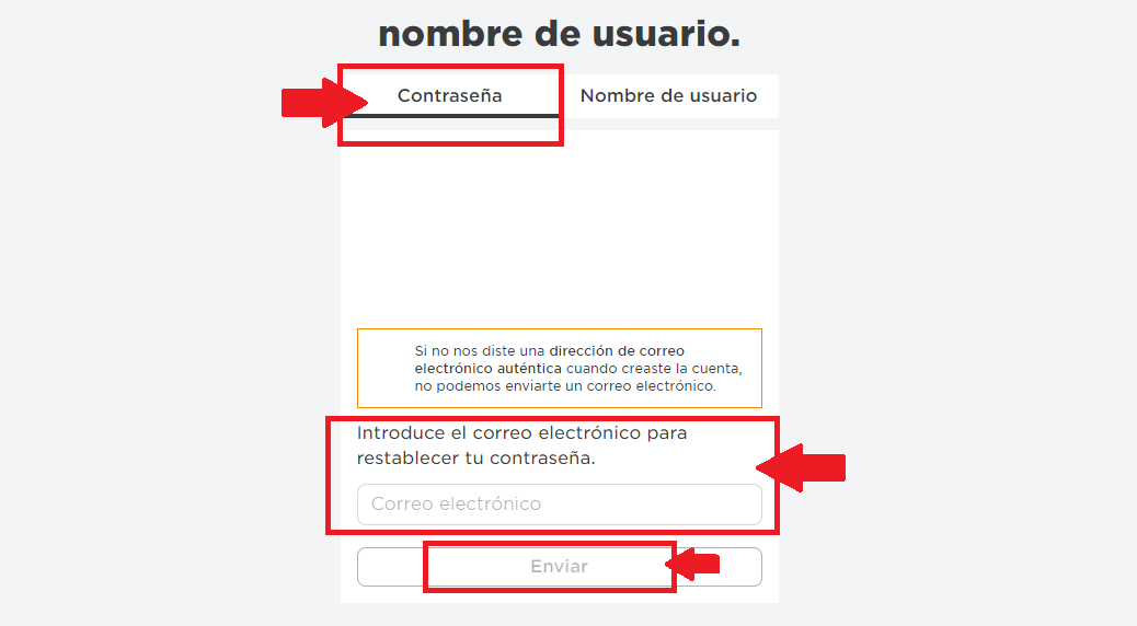 Escoge la forma en la que quieres recuperar tu cuenta