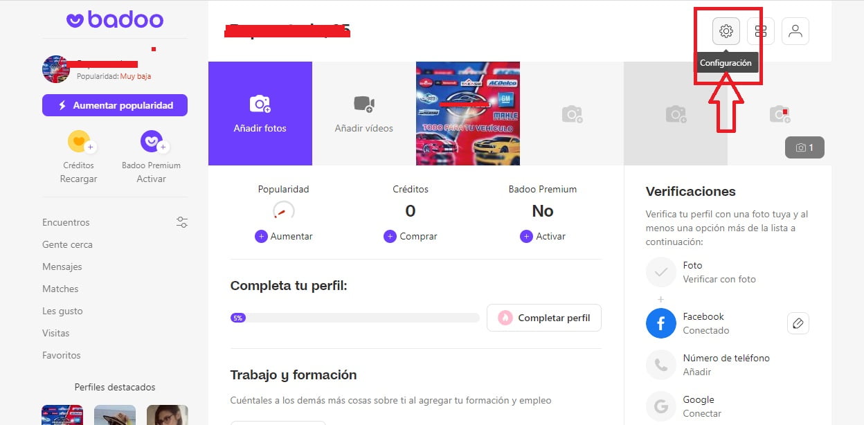 Ingresa a configuración