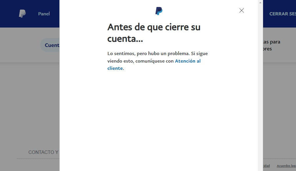 Cerrar cuenta