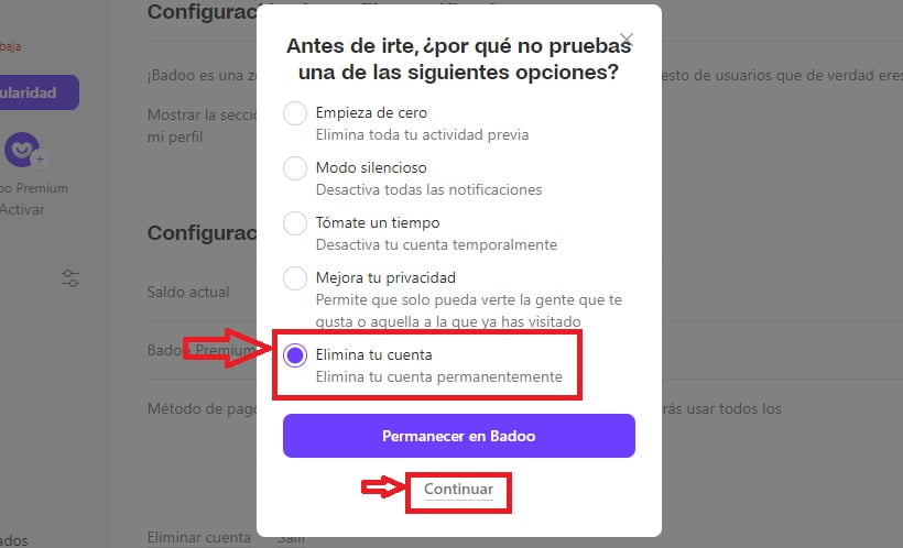 Elimina tu cuenta