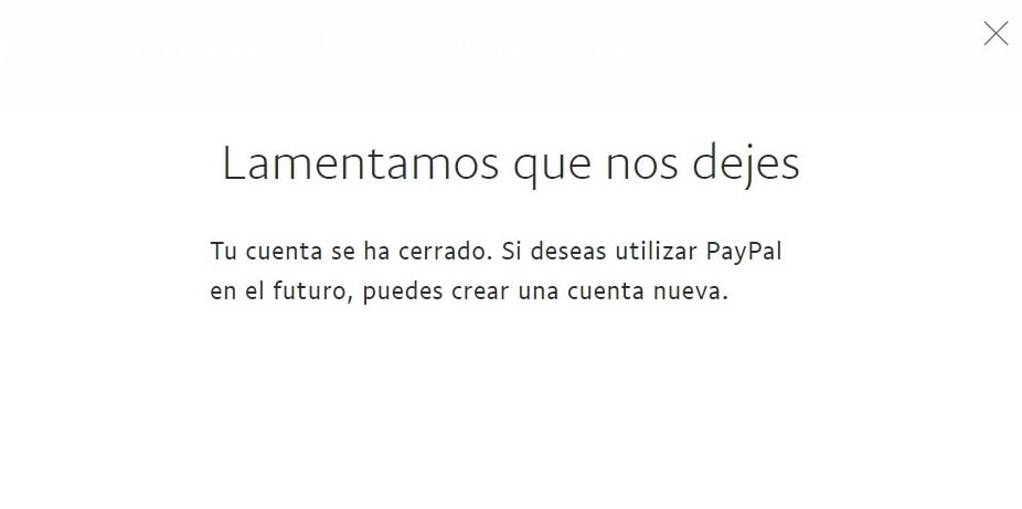 Cuenta eliminada