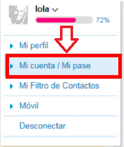 Accede al apartado “Mi cuenta/Mi Pase”