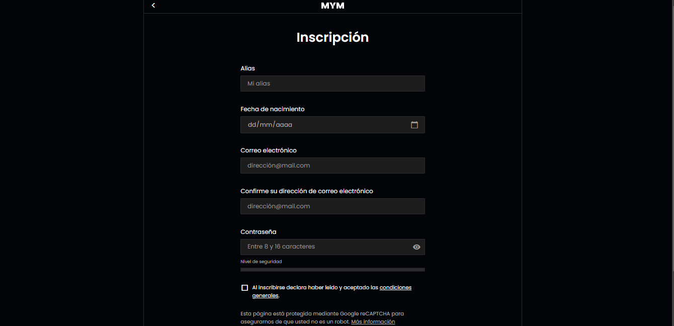 Completa el formulario (si has seleccionado la inscripción clásica) Completa el formulario (si has seleccionado la inscripción clásica)