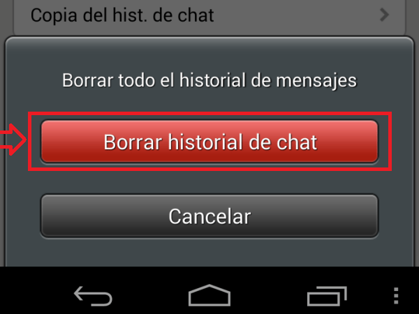 Confirma la eliminación del historial de chat Confirma la eliminación del historial de chat
