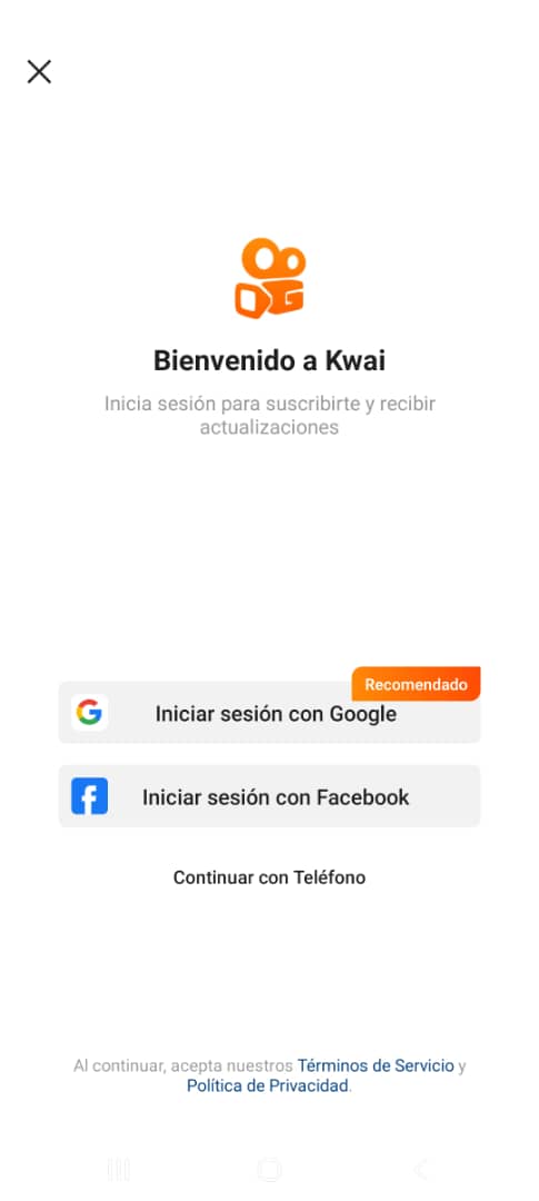 Crea una cuenta Kwai