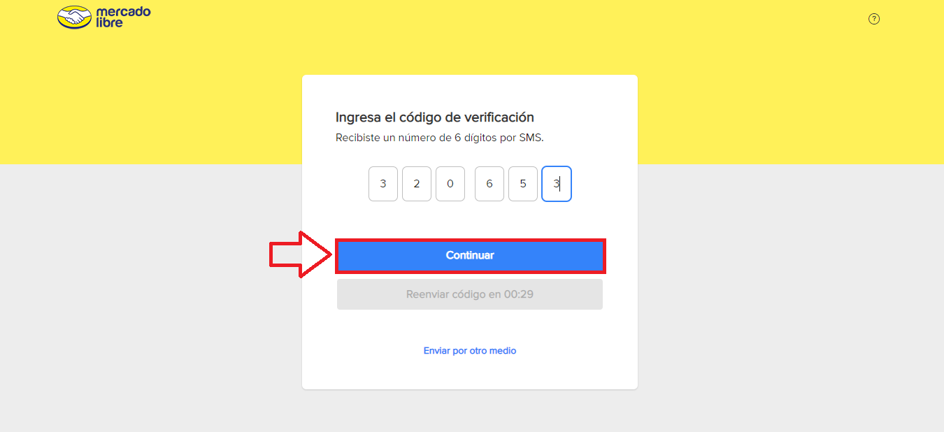 Ingresa el código de verificación obtenido