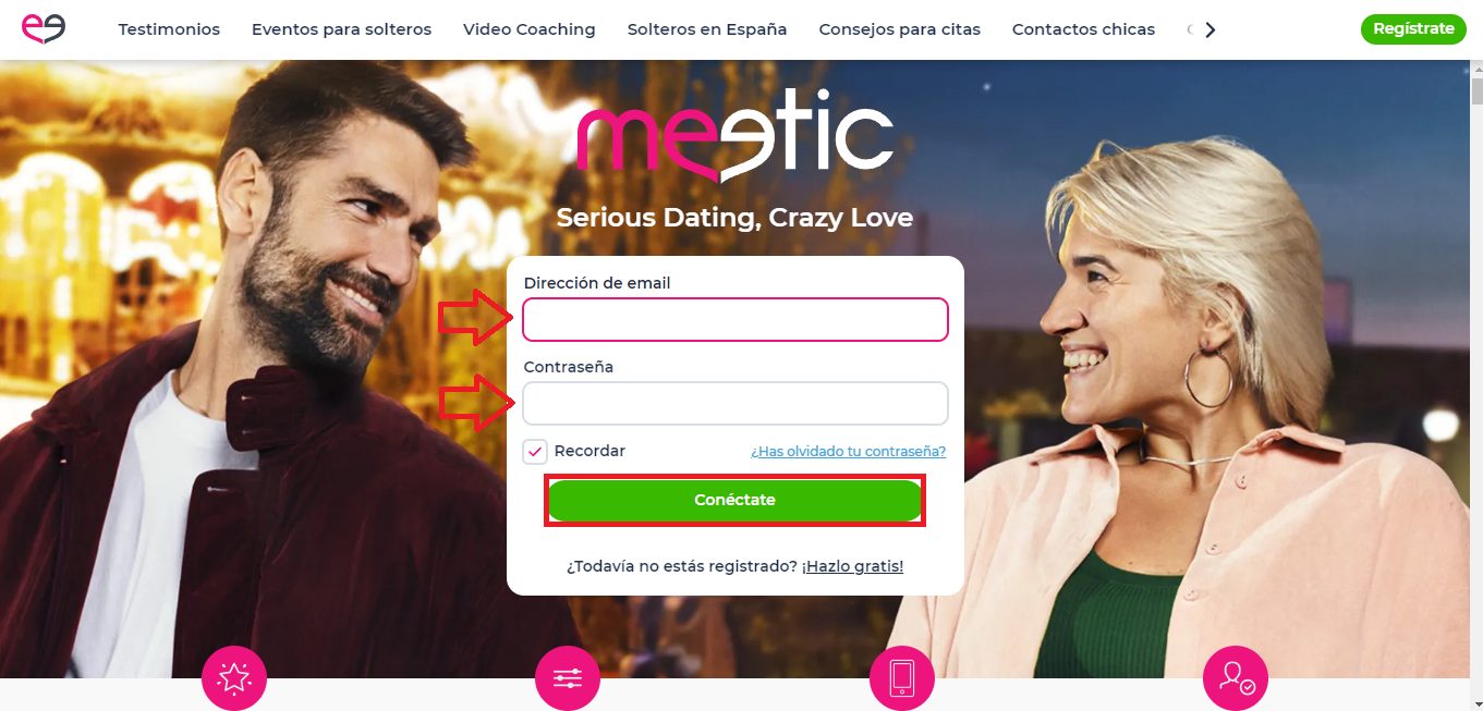 Inicia sesión en tu cuenta de Meetic