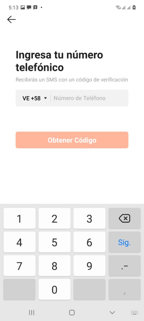 Iniciar sesión con número de teléfono