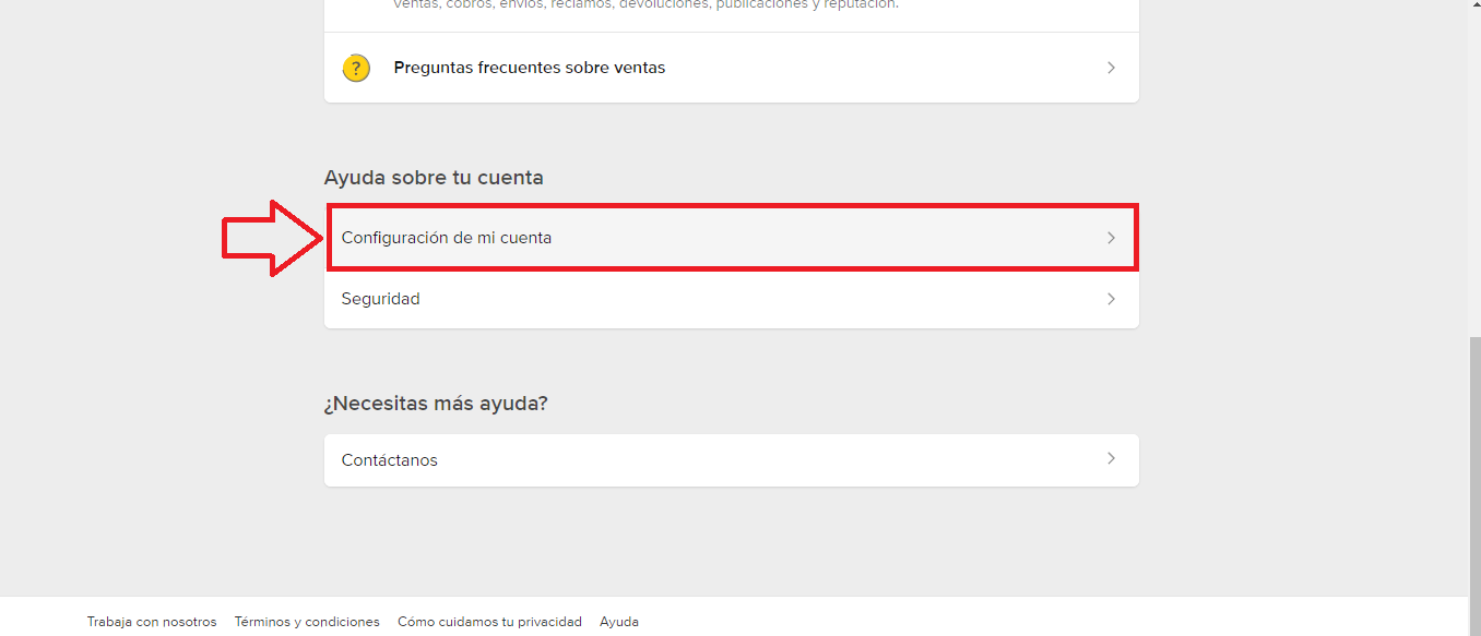 Oprime la opción “Configuración de mi cuenta”